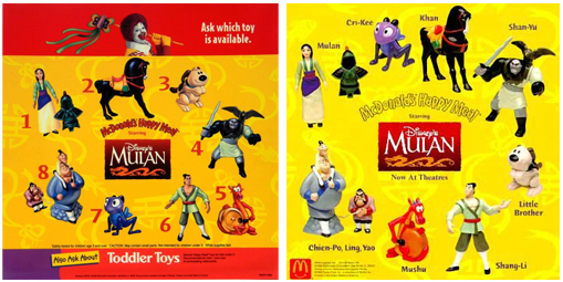 Happy Meal Toys Mulan 1998 McDonald’s