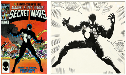 1984 Marvel Super Heroes Secret Wars black spiderman